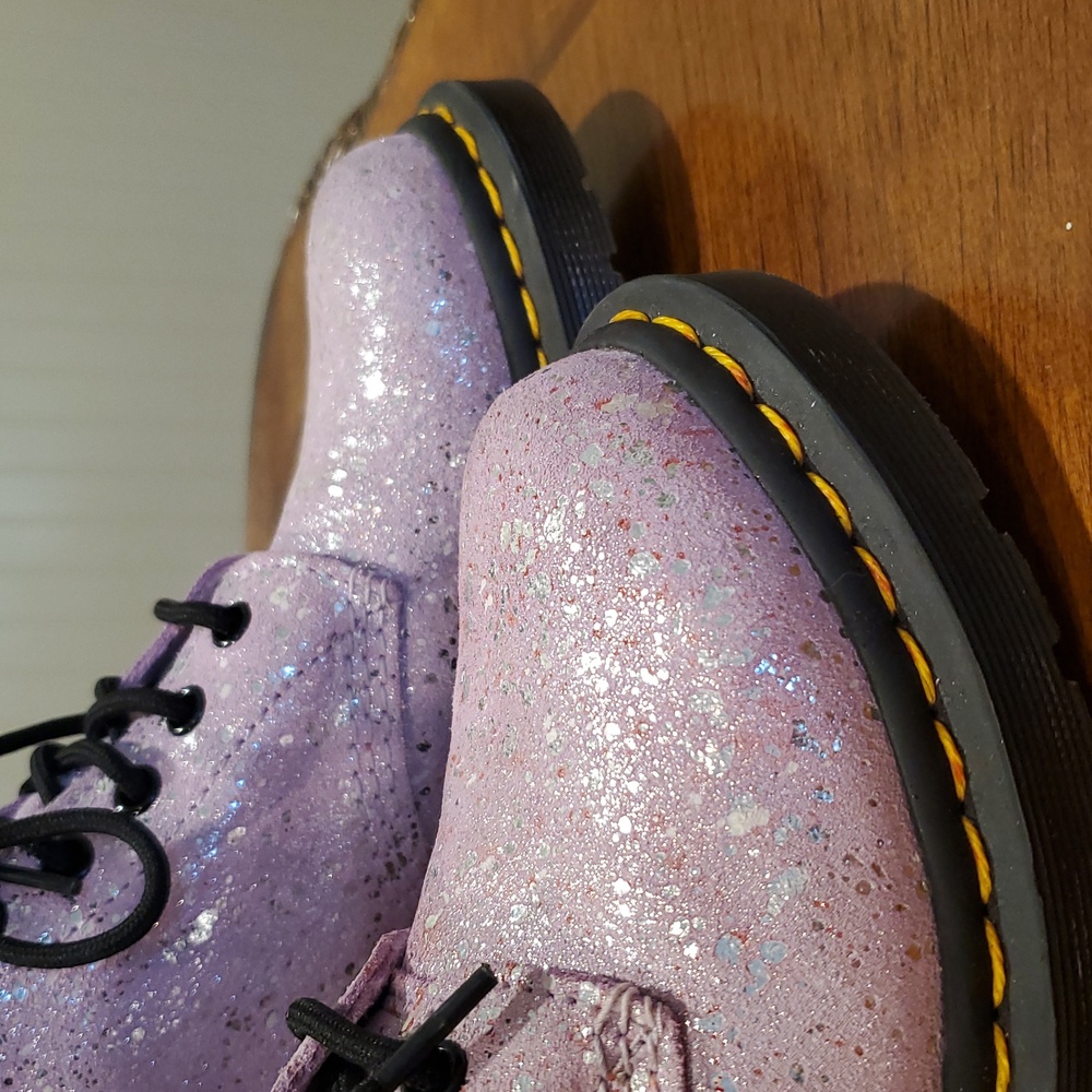 Like NEW Dr Martens Lilac Metallic Pascal Boots - Picture 7 of 13